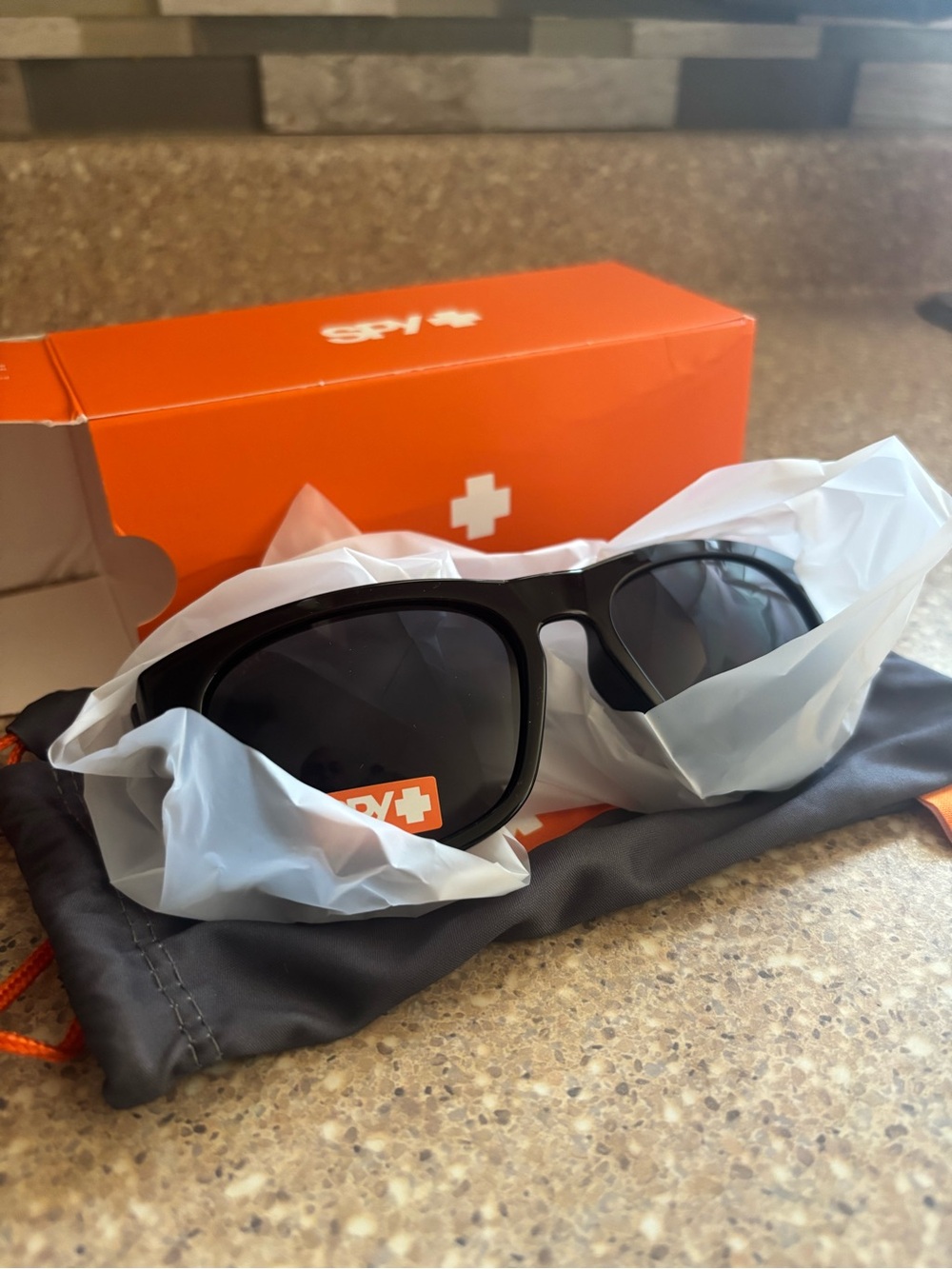 SPY Black Sunglasses with Dark Smoke Lenses